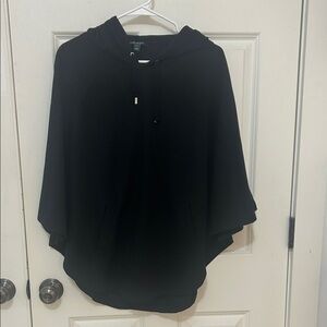 Ralph Lauren Hooded Poncho Sweatshirt size medium, black cotton blend